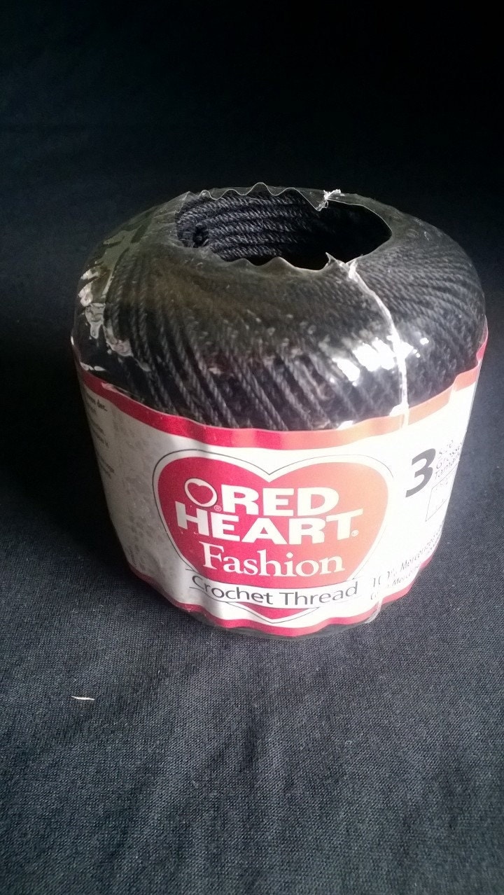 Red Heart Fashion Crochet Thread Black Size 3