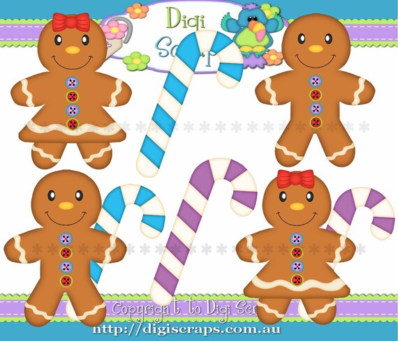 Christmas Gingerbread Clip Art Set Clipart by Digiscrapsau