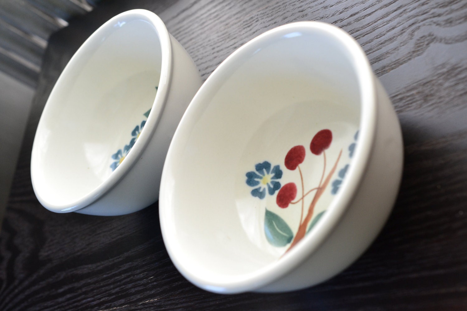 Chaparral Pottery USA Cherries Beaded Edge Muesli Bowls Set of 2 Cereal