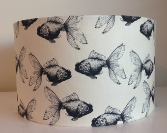 Retro fish print lampshade