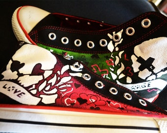 NEW Green Day Dookie Converse Shoes by PaintYourChucks on Etsy
