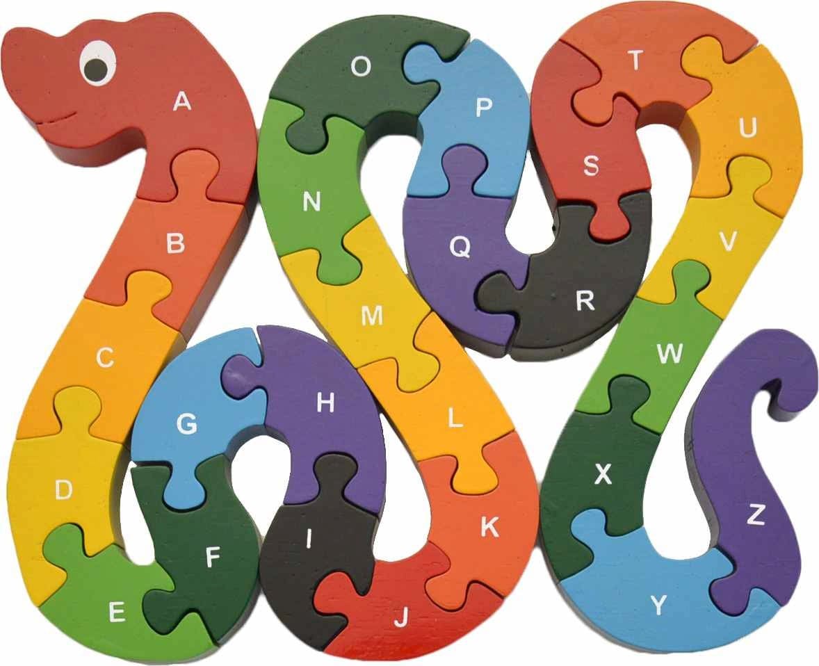 wooden alphabet snake puzzle