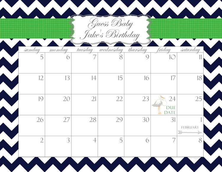 Free Printable Baby Shower Calendar - 2024 CALENDAR PRINTABLE