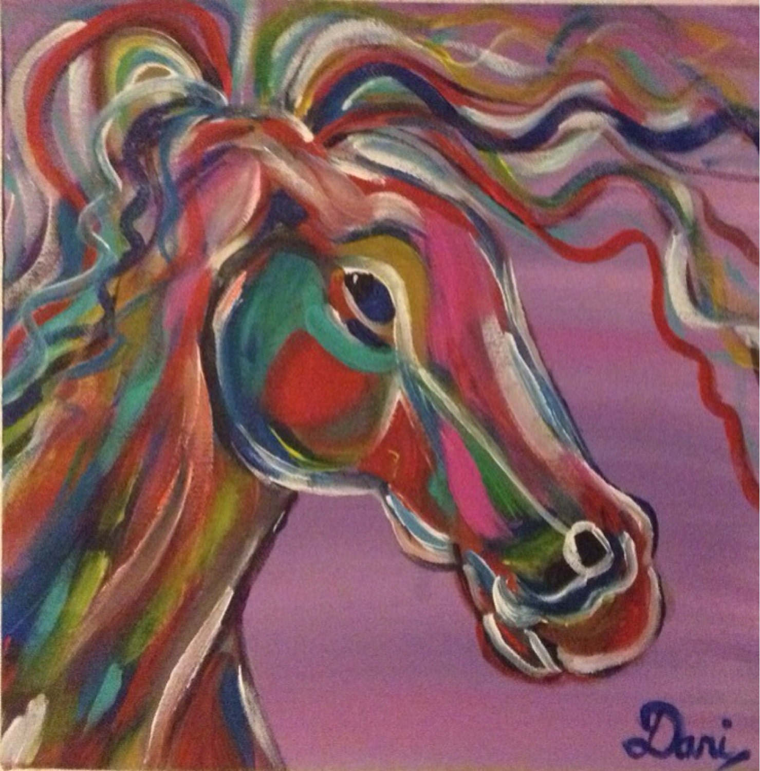 Abstract Acrylic Horse Painting