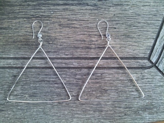 Items similar to Triangle Dangle Earrings on Etsy