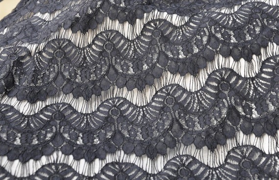 Black Eyelash Lace Fabric By The Yard Or Wholesale For Dressbone Lace