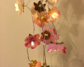 Pink LED Wild Rose Fairy Lights, String Lights, Wedding, Party Decor in Different Shades of Pink
