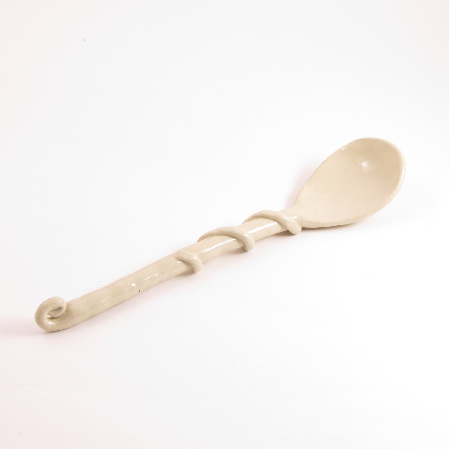 Ceramic serving spoon with spiral detail handmade ooak Etsy finds