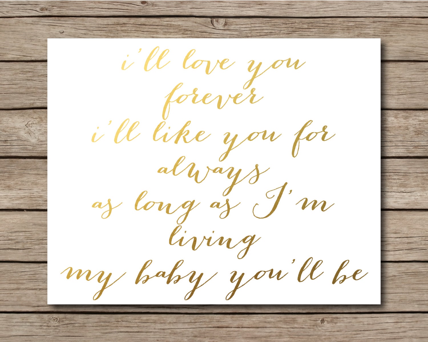 I'll Love You Forever I'll Like You For Always by CraftMei on Etsy