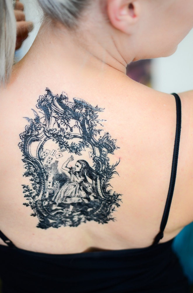 Antikes alice im wunderland tattoo von seventhskin auf etsy