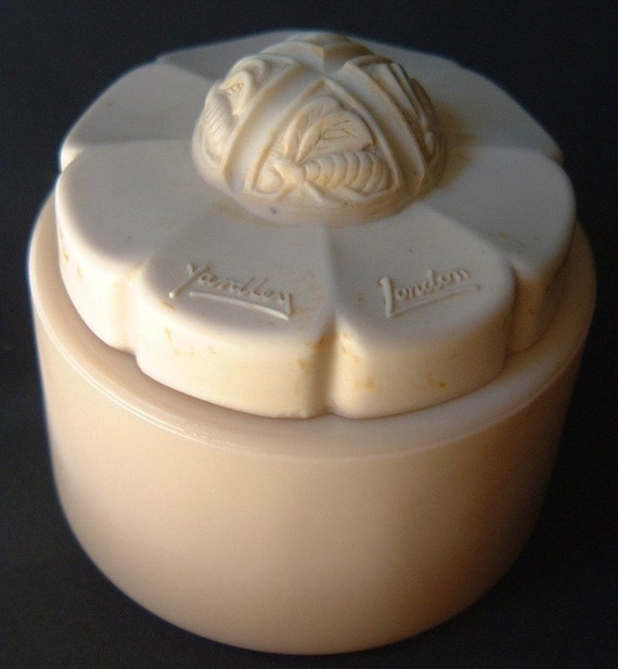 Vintage Yardley cold cream or powder jar glass with bakelite