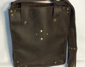 Handmade leather tote bag, leather shoulder bag, brown leather bag, leather pouch, leather purse