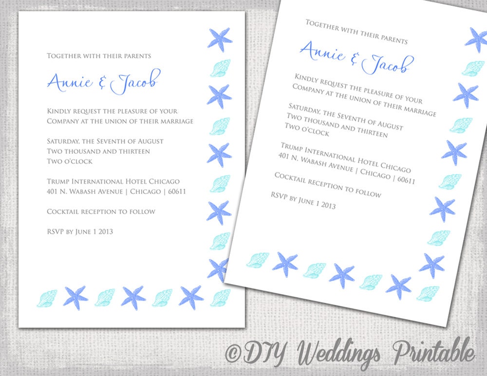 Printable Beach Wedding Invitations 9