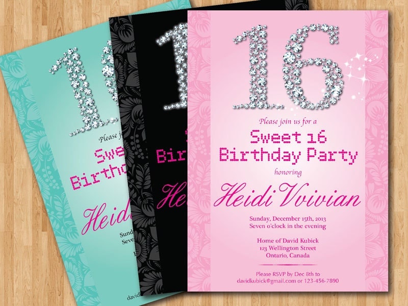 Cute Sweet 16 Invitation Ideas 2