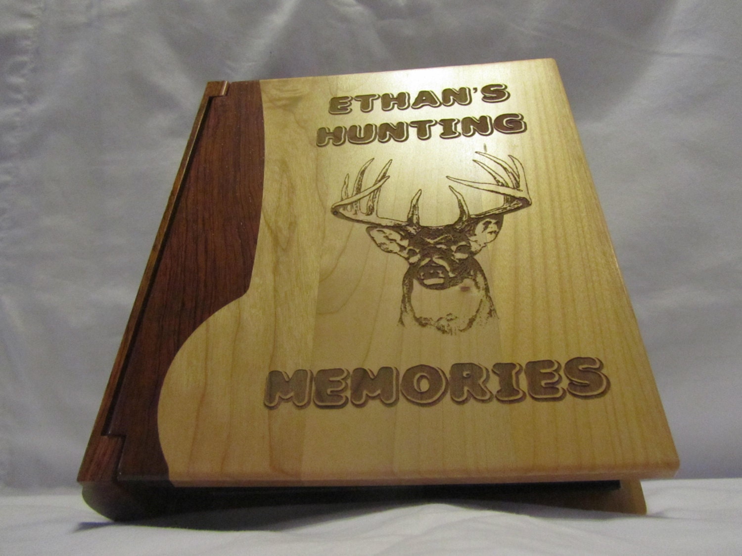 Engraved Wood Personalized Photo Album Hunting