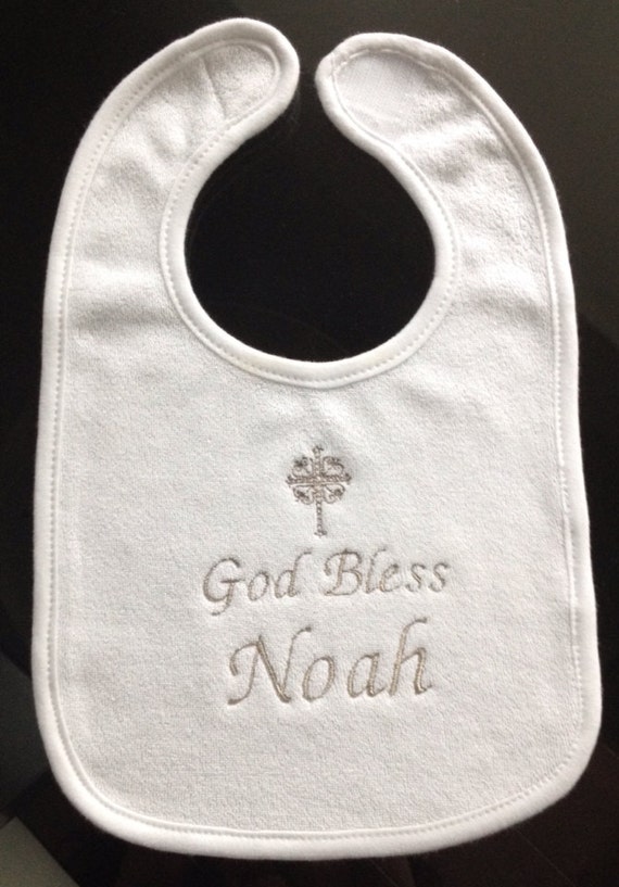 Items similar to Christening Bib, Baptism Bib, Blessing Bib