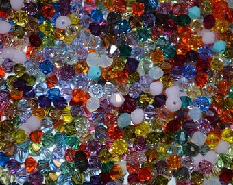 50 - 3mm Genuine Swarovski Crystal Bicone Beads - Assorted