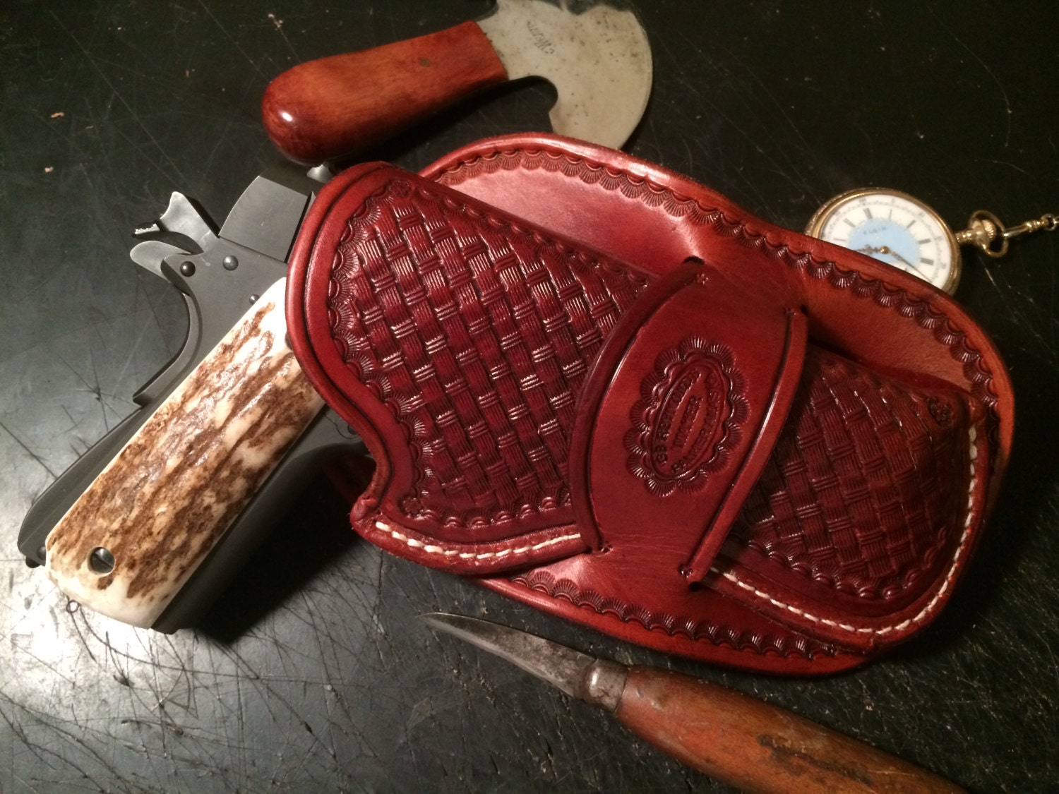 Hand Made Leather Ranger Style Holster for Colt 1911