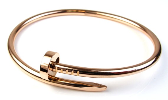 composition gold 10k of Genuine Gold Bangle 18kt Clou Un Nail Cartier Rose Juste