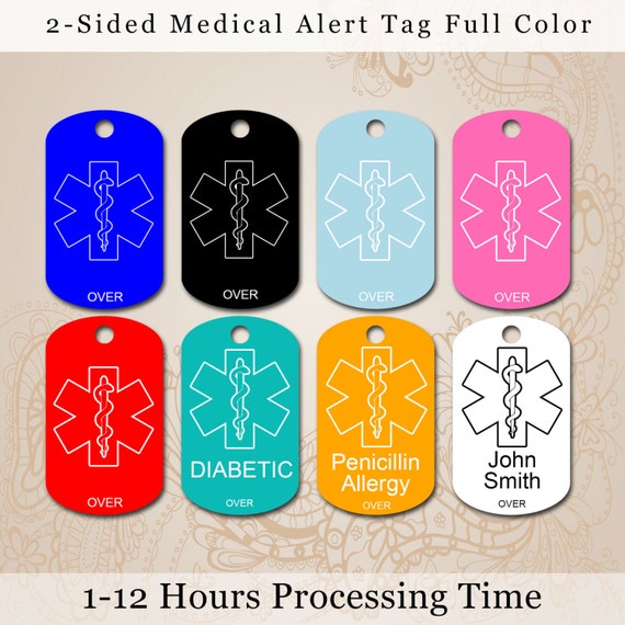 Medical Alert Custom Medic Id Military Dog Tag by lilidesigners