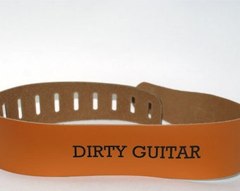 Custom Engraved Leather Guitar straps, custom guitar straps, guitar straps, personalized guitar straps, Rust color