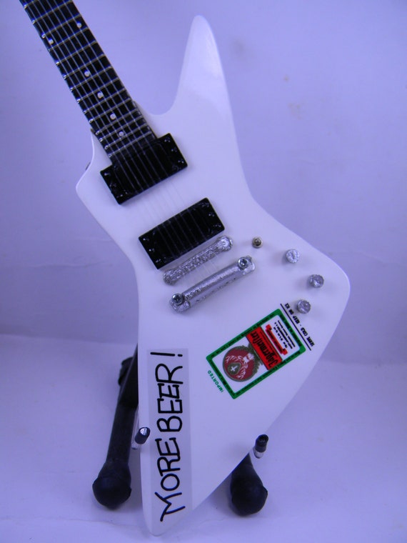 New Miniature Guitar James Hetfield More Beer Free Leather