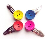 Button Snap Clip Bobby Pin Hair Clip Set Assorted Colours Three In A Set Choose Three Colours Made in Australia