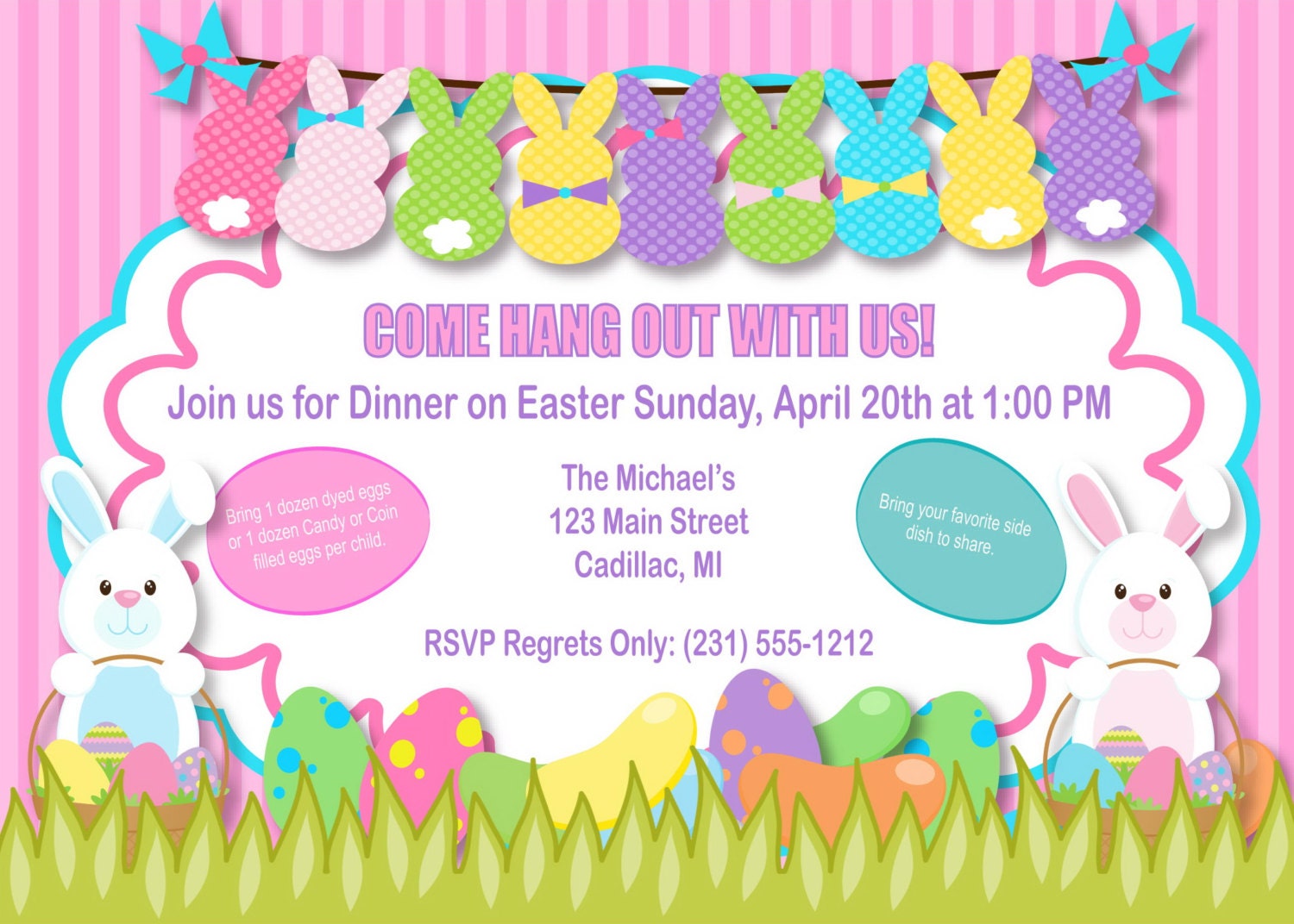 Free Printable Easter Birthday Party Invitations