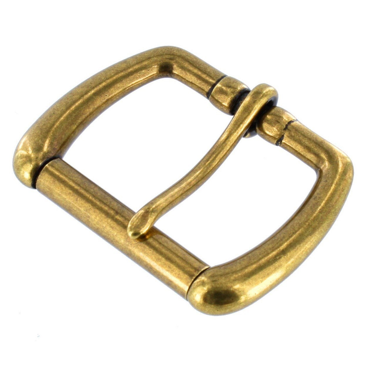 B1187 1 1/2 Antique Brass Roller Buckle Solid Brass-LL