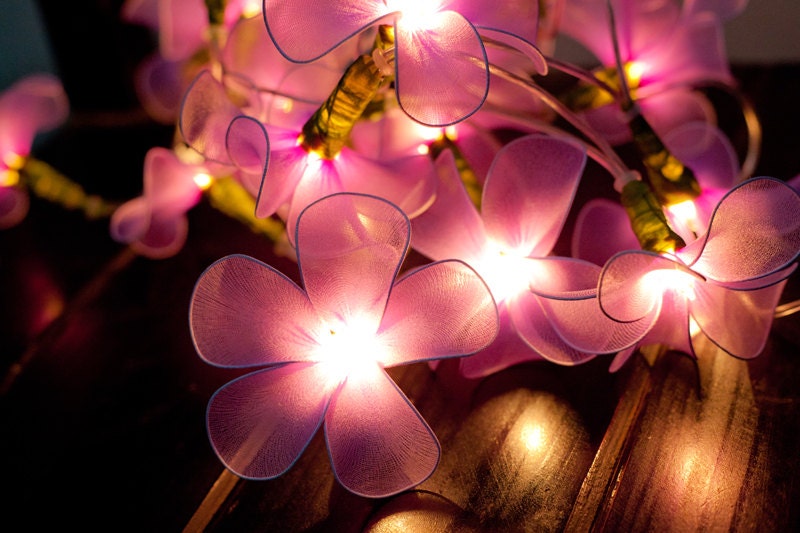 20 Purple Flower String Lights For Party Wedding By Smilecotton