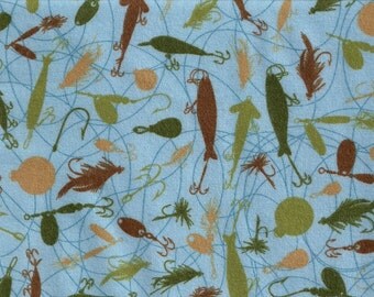 45'' RX Timber Lodge Fish Flannel by the Yard