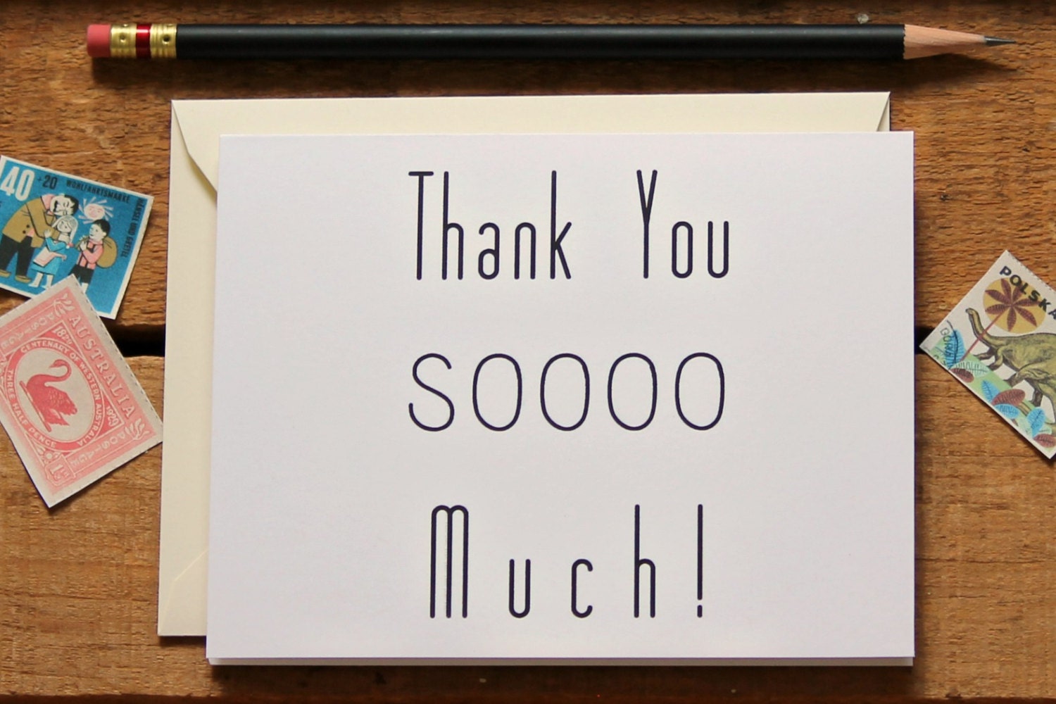 Thank you soooo much // Thank You Card by kateBdesign on Etsy