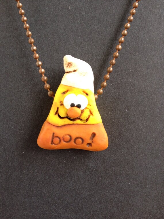 Items similar to Candy corn necklace polymer clay on Etsy