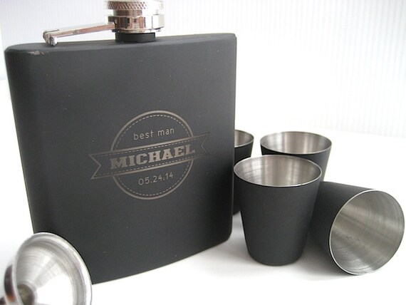 Flask Set Engraved Flask And Shot Glass Set By Summitengravingltd