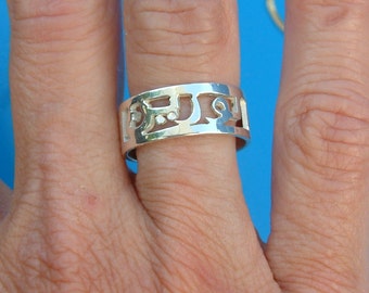 Personalized Arabic Ring Wedding Ba nd Name Necklace monogram Farsi ...