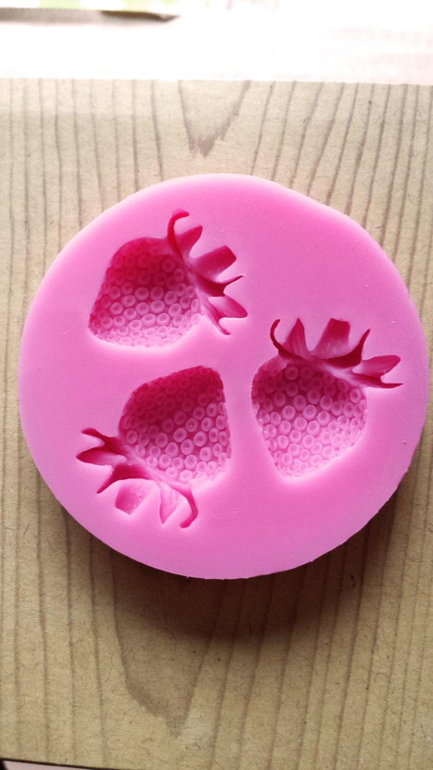 silicone strawberry mold fondant mold gumpaste mold candy