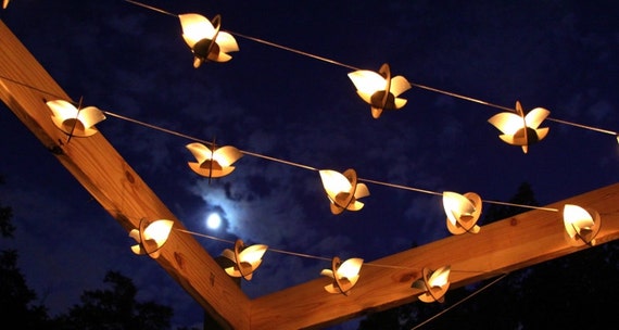 Skyboats: Hanging Lantern String Lights. Tealight by 1Man1Garage