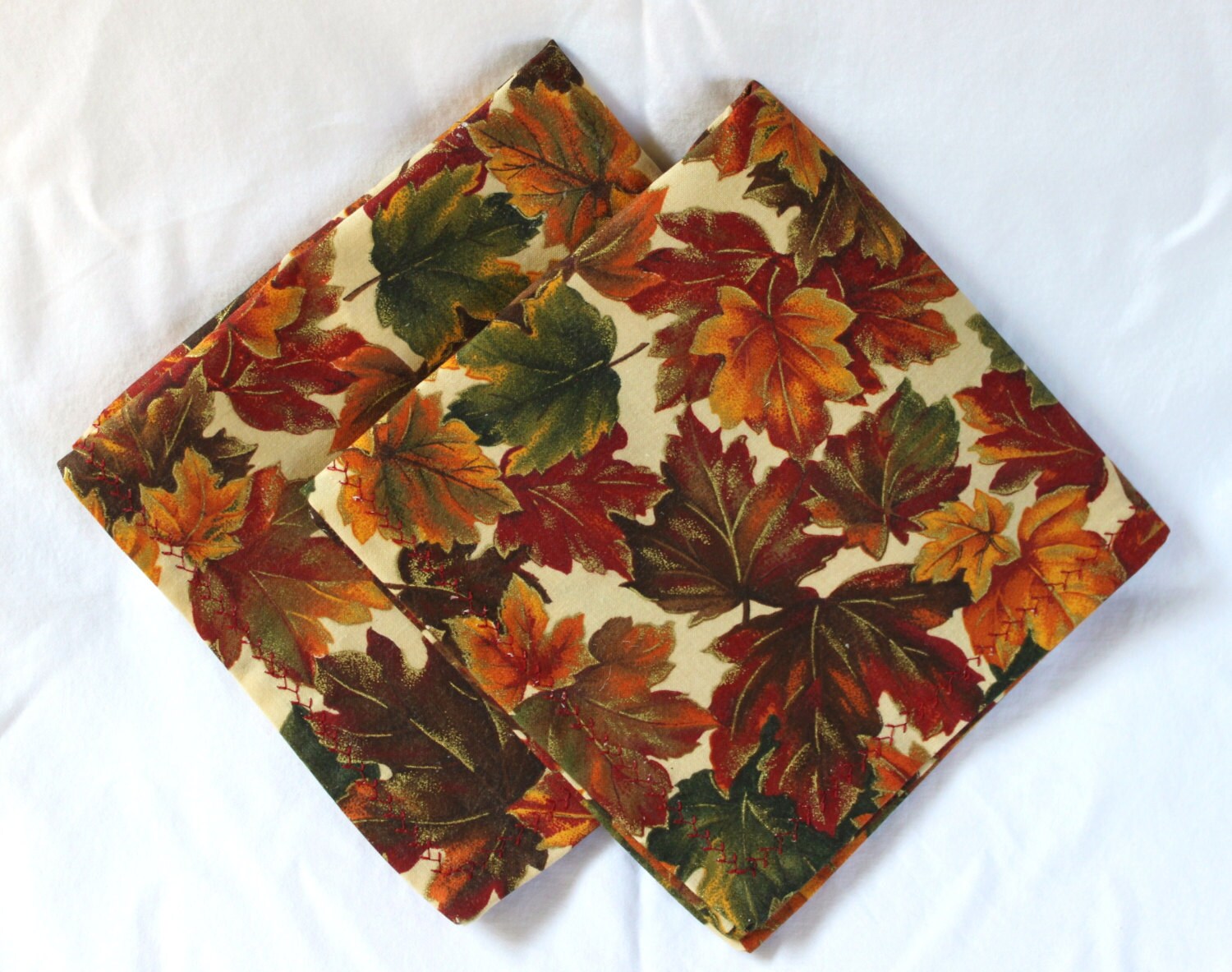 Autumn Cloth Napkins Fall Napkins Set of Two 2 Dinner