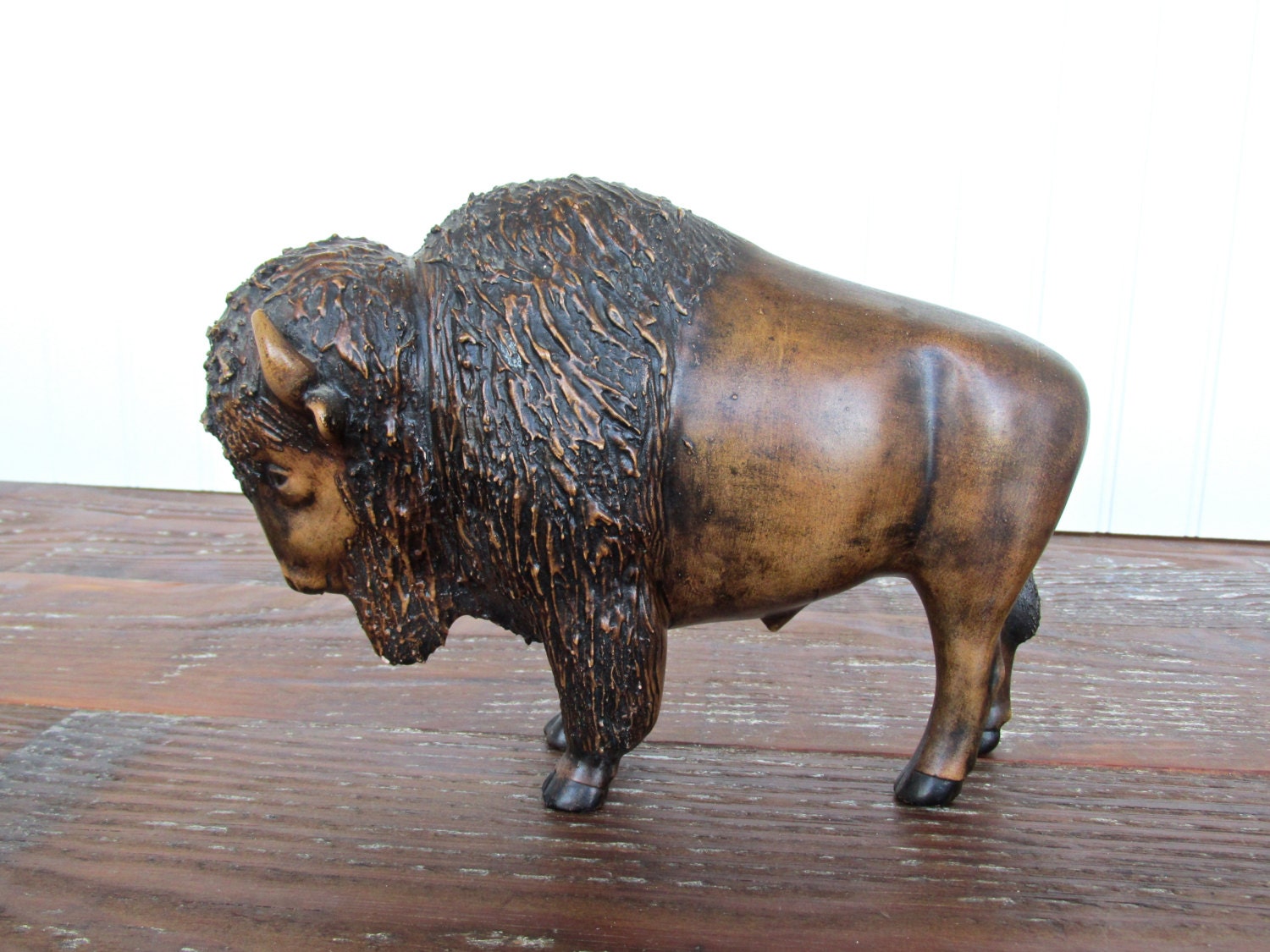 Vintage Pottery Buffalo Bison Figurine