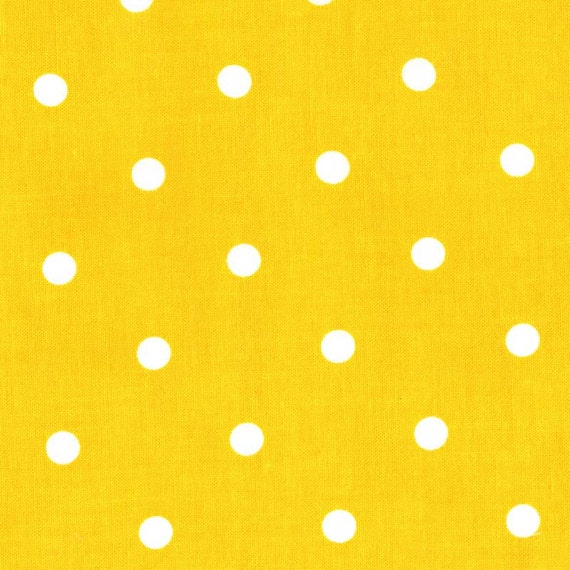 Quilting cotton fabric by the yard yellow polka dot premium
