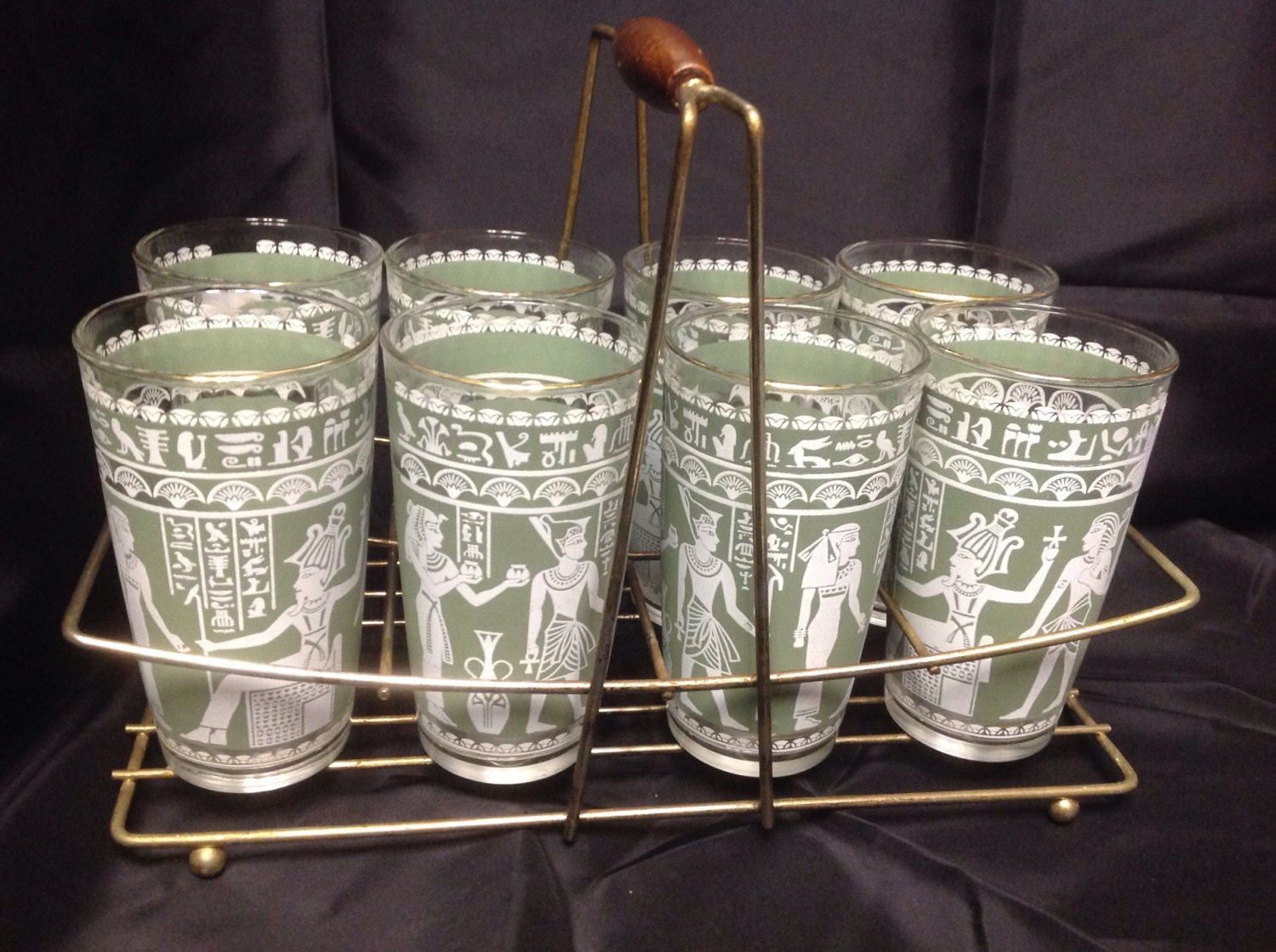 Vintage green glasses rare green Egyptian glasses Hazel
