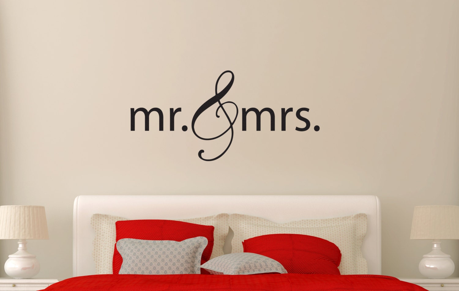 Mr and Mrs Wall Decal Wedding Gift Newlyweds by IceCreamVinyl