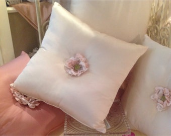 decorative pillow with flower