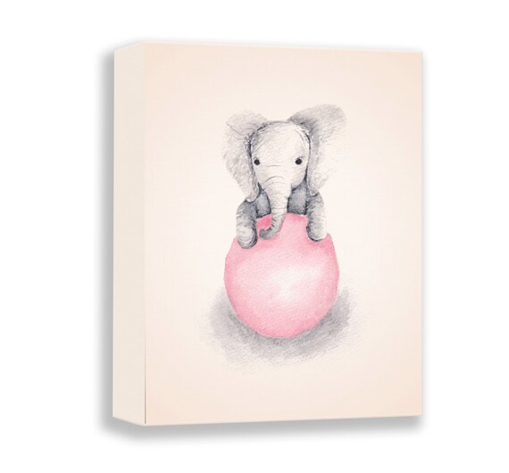 Elephant Canvas Print Elephant Nursery Art Kids Room Art