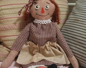 Primitive Folk Raggedy Annie Doll, FAAP. OFG
