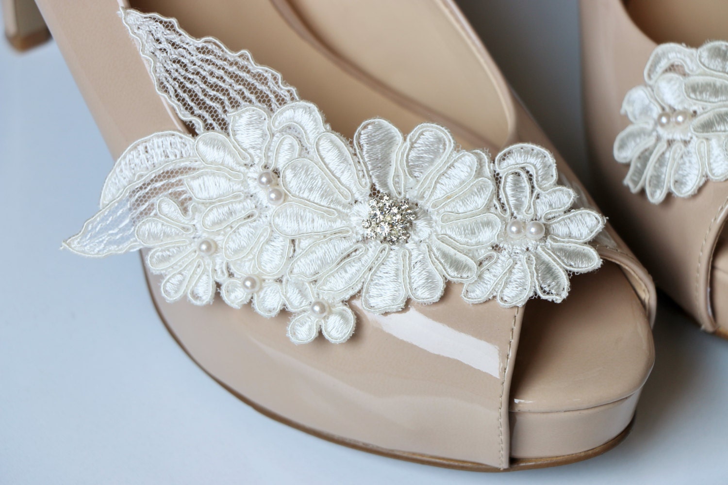 Bridal Lace Shoe Clips Shoe Clips lace shoe by Glamtouchboutique