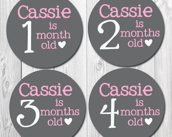 Custom Monthly Stickers, Personalized Baby Month Stickers, Milestone Stickers, Chalkboard Stickers, Baby Month Stickers Girl, Bodysuit