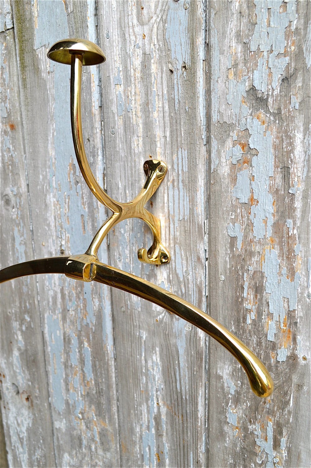 Fantastic art deco ocean liner brass wall coat hanger rack