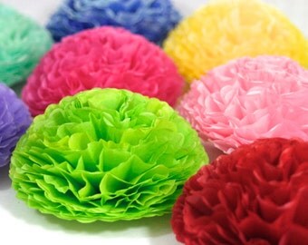 Tissue Paper Flower Mums - Set of 12 - You Pick The Color