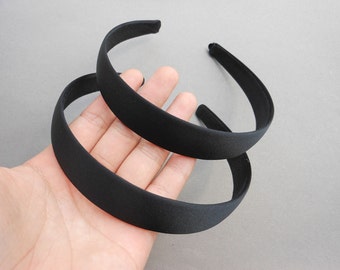 10 pcs 30mm Black Satin Headbands